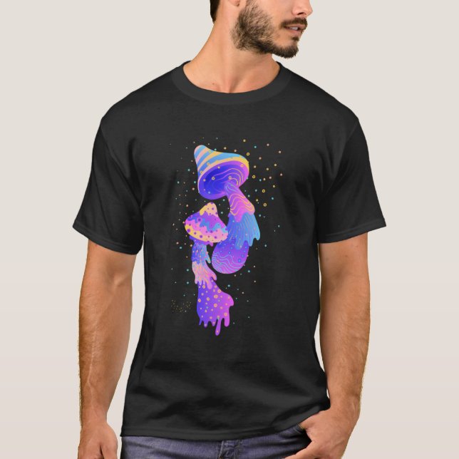 T-shirt Trippy Champignons psychédéliques Spores magiques (Devant)