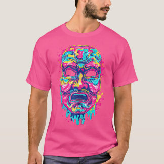T-shirt Trippy Chinese Opera Masque Vaporwave Psychedelic