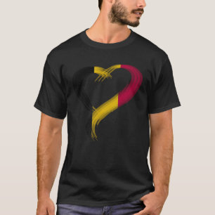 T-shirt Trippy coeur J'aime le drapeau de la Belgique Edm 