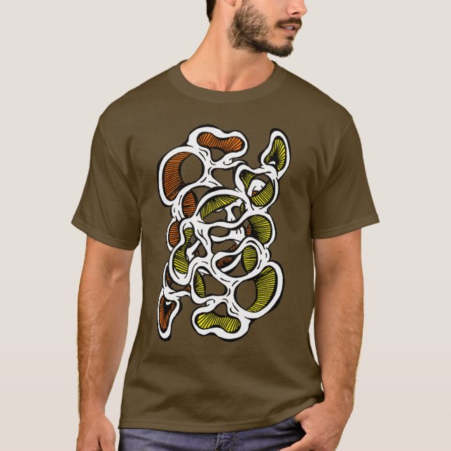 T-shirt Trippy Hippy Design Abstrait de champignons biolog (Devant)