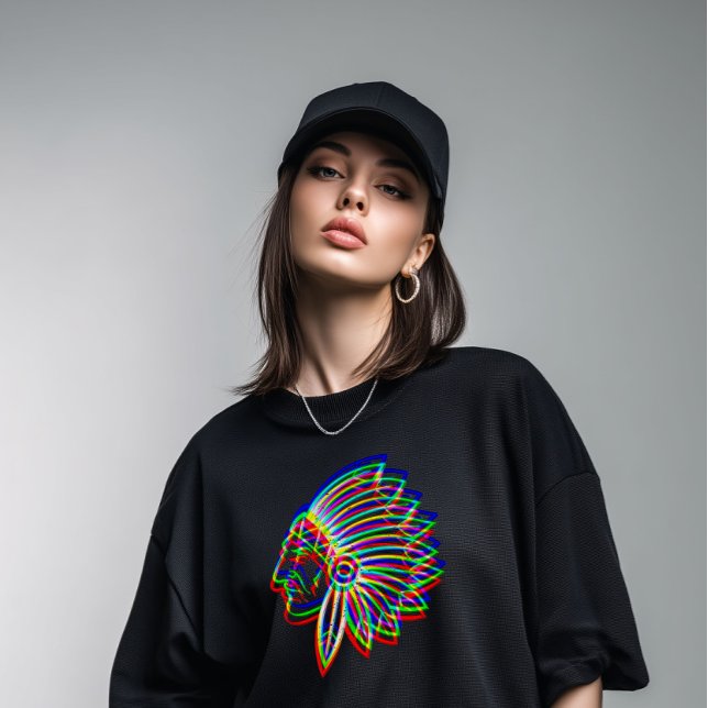 T-shirt Trippy Native American Chief (Créateur téléchargé)