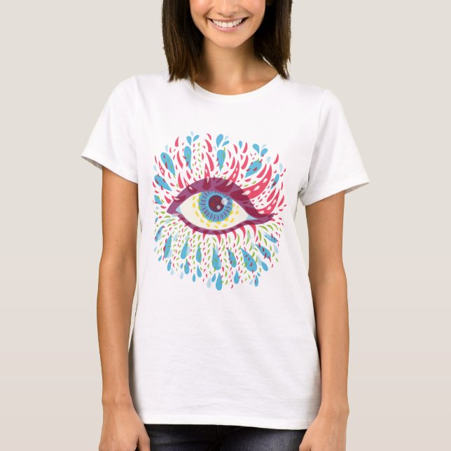 T-shirt Trippy Oye Psychedelic Art (Devant)