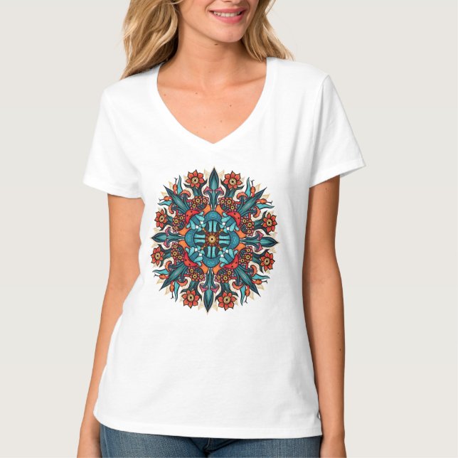 T-shirt Trippy Psychedelic Super champignon Mandala Eyes (Devant)