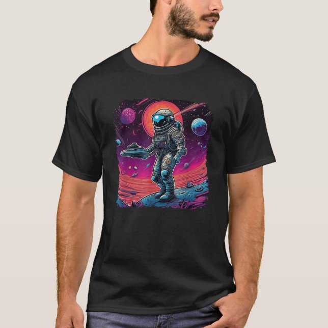 T-shirt Trippy psychédélique Black Light Astronaut Space A (Devant)
