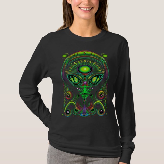 T-shirt Trippy Rave Alien Tank Top UFO (Devant)