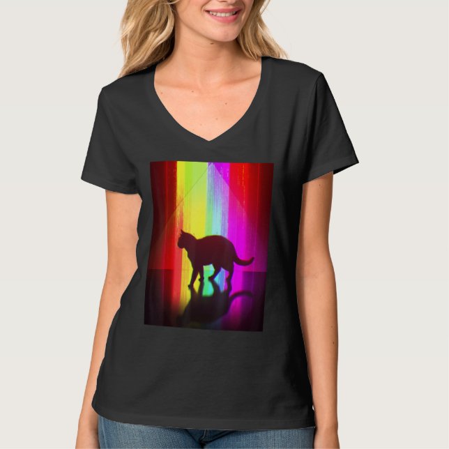 T-shirt Trippy Surreal Cat Acidwave Aesthetic Surrealism R (Devant)