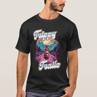 T-shirt Trippy Trails Motorcycle Rider Psychedelic Pour Ma