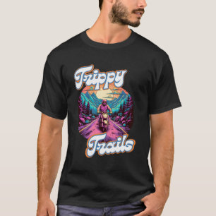 T-shirt Trippy Trails Motorcycle Rider Psychedelic Pour Ma