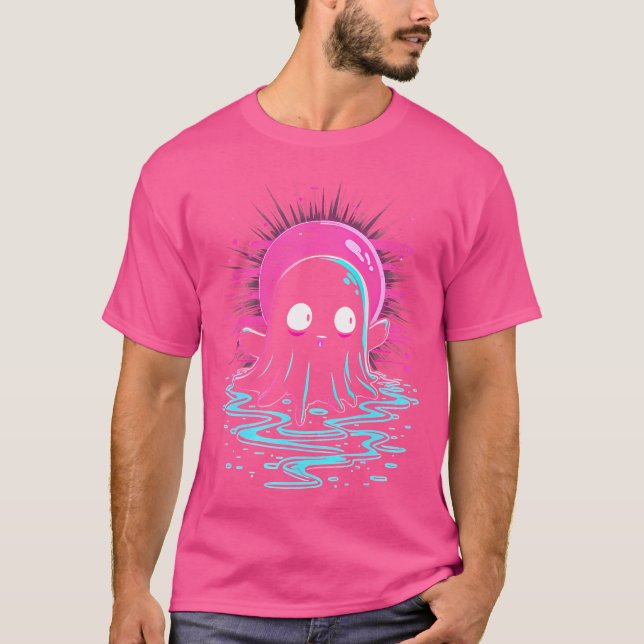 T-shirt Trippy Vaporwave Ghost Techno Rave Halloween Edm P (Devant)