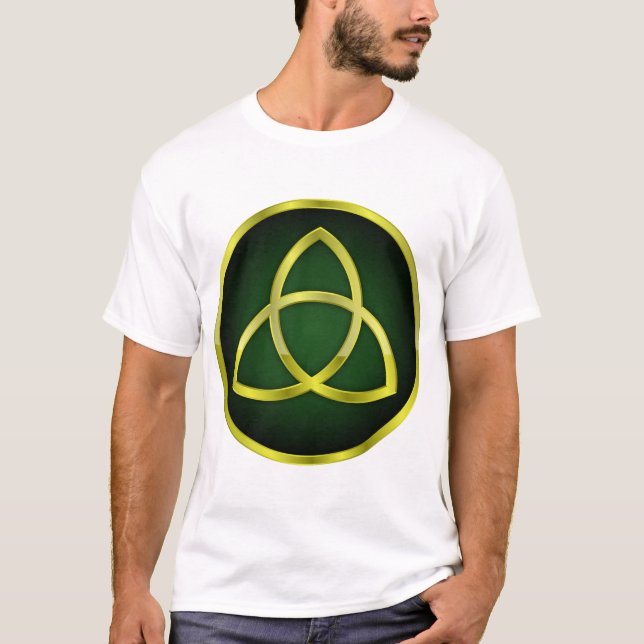 T-shirt triquetra or et vert (Devant)