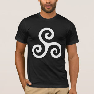 T-shirt Triskelion celtique spirale en blanc