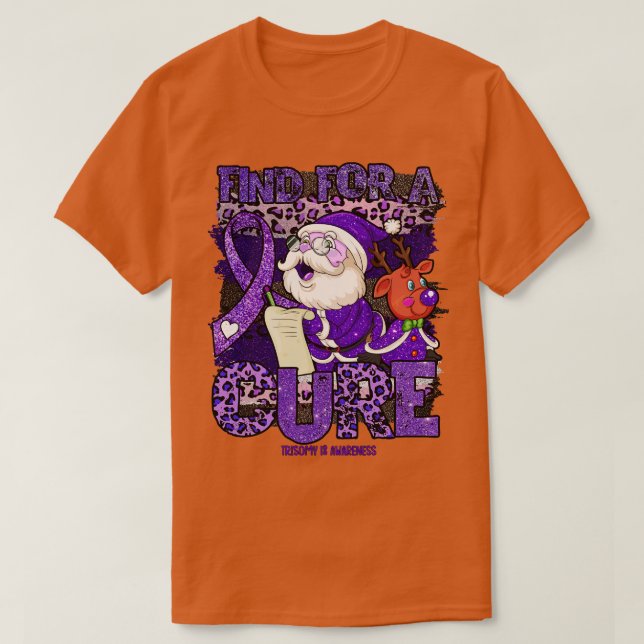 T-shirt Trisomie 18 Sensibilisation léopard cure de Noël p (Design devant)