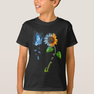 T-shirt Trisomie de tournesol papillon 18 Sensibilisation