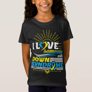T-Shirt Trisomy 21 J'Aime Quelqu'Un Avec Le Syndrome De Do