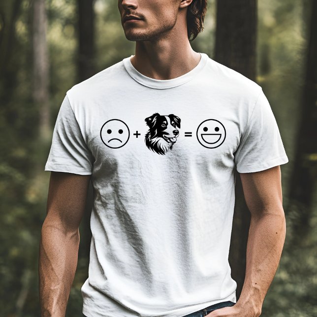 T-shirt Triste + Berger Australien = Heureux (Créateur téléchargé)