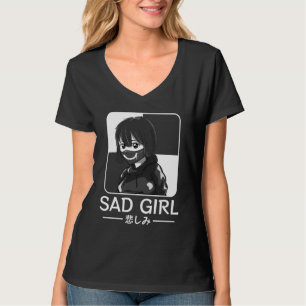T-shirt Triste fille Japonaise Anti Social Soft Grunge Emo