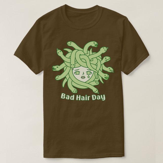 T-shirt Triste Medusa serpents Cheveux Mauvais Cheveux Jou (Design devant)