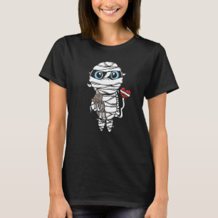 T-shirt Triste Mummy Kid Halloween Avec Chat Et Boule Band