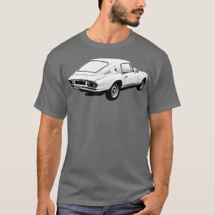 T-shirt Triumph GT6 Mk3 1970s classique monochrome de quar