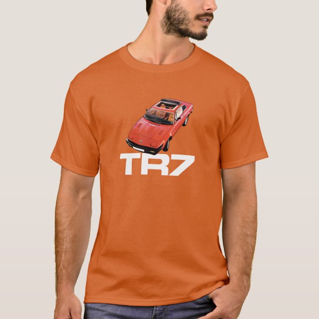 T-shirt Triumph TR7 rouge avec blanc (Devant)