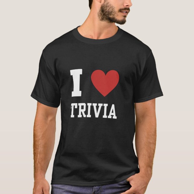 T-shirt Trivia Night Facts Quiz Lover Love Heart Cool Vint (Devant)