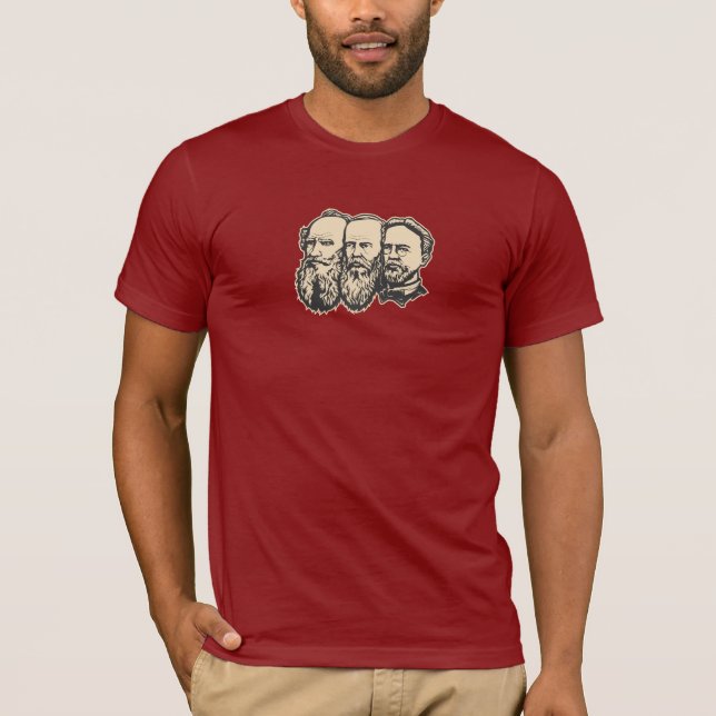 T-shirt Troïka russe : Tolstoy, Dostoevsky, Chekhov (Devant)