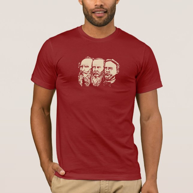 T-shirt Troïka russe : Tolstoy, Dostoevsky, Chekhov (Devant)
