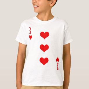 T-shirt Trois (3) de Coeurs Jouer carte Poker Costume voit