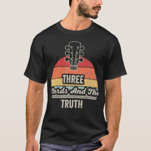 T-shirt Trois Accords Et La Vérité Guitare Coucher de Sole