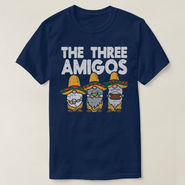 T-shirt Trois Amigos Mexicains Gnomes Cute Cinco De Mayo (Design devant)
