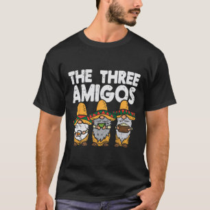 T-shirt Trois Amigos Mexicains Gnomes Cute Cinco De Mayo F