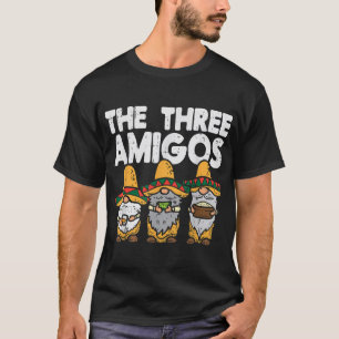 T-shirt Trois Amigos Mexicains Gnomes Cute Cinco De Mayo F