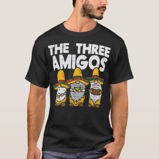 T-shirt Trois Amigos Mexicains Gnomes Cute Cinco De Mayo F