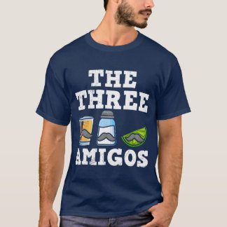 T-shirt trois amis tequila boisson drôle Meican