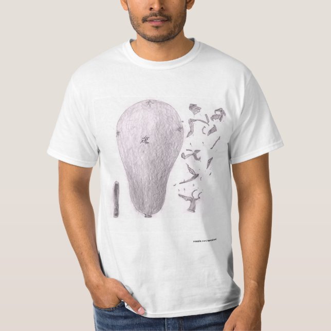 T-shirt Trois ballons, un sans air, un gonflé, explosé (Devant)