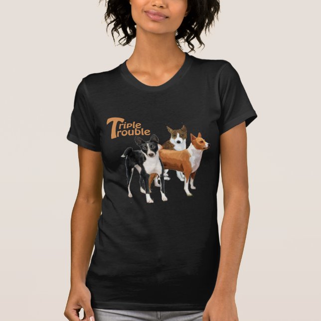 T-shirt trois basenjis (Devant)