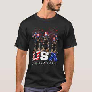 T-shirt Trois Beaucerons des États-Unis portant le drapeau