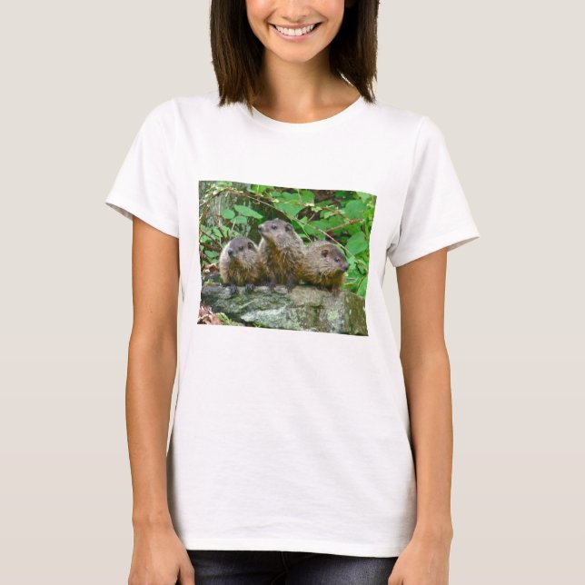T-shirt Trois bébé Groundhogs (Devant)