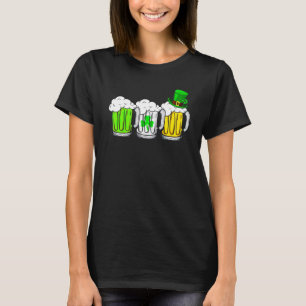 T-shirt Trois Beer Mugs Irlandais Jour de la Saint Patrick