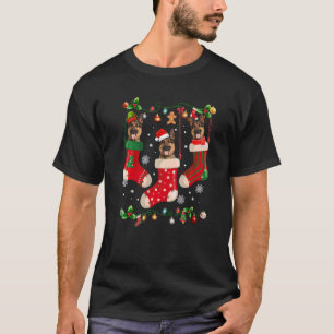 T-shirt Trois berger allemand en choeur Noël Père Noël X m