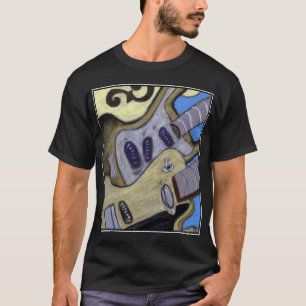 T-shirt Trois bleus de roche de jazz de guitares