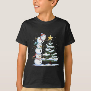 T-shirt Trois bonshommes de neige arrangent un arbre de No