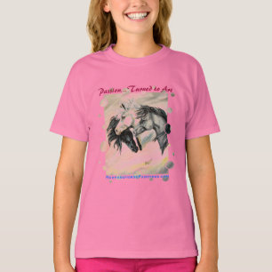 T-shirt Trois bord gris des chevaux w/dot