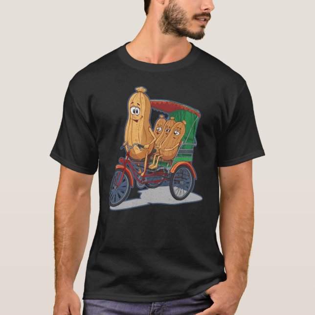 T-shirt Trois cacahuètes et un graphique de pousse-pousse (Devant)