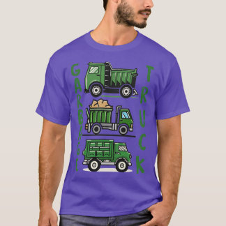 T-shirt Trois Camions Poubelle Verts