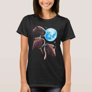 T-shirt Trois Capybara Moon Funny Capybara Mème Mystique C