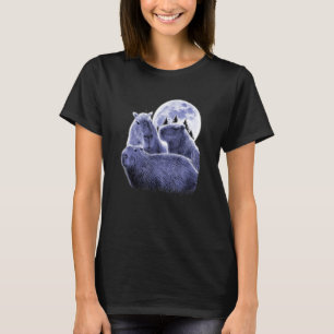 T-shirt Trois Capybaras et Lune Capybara Humour parodique