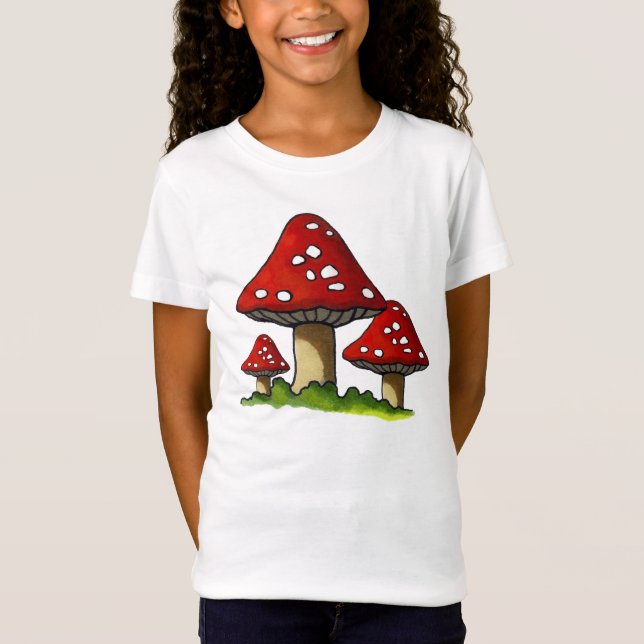 T-Shirt Trois champignons, champignons : Art original (Devant)