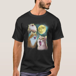 T-shirt Trois Chat Lune 3 Wolfs Funny Parodie