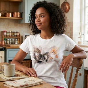 T-shirt Trois chatons beaux et mignons en aquarelle
